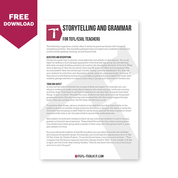 Storytelling and Grammar | EFL Resource - TEFL-Toolkit.com