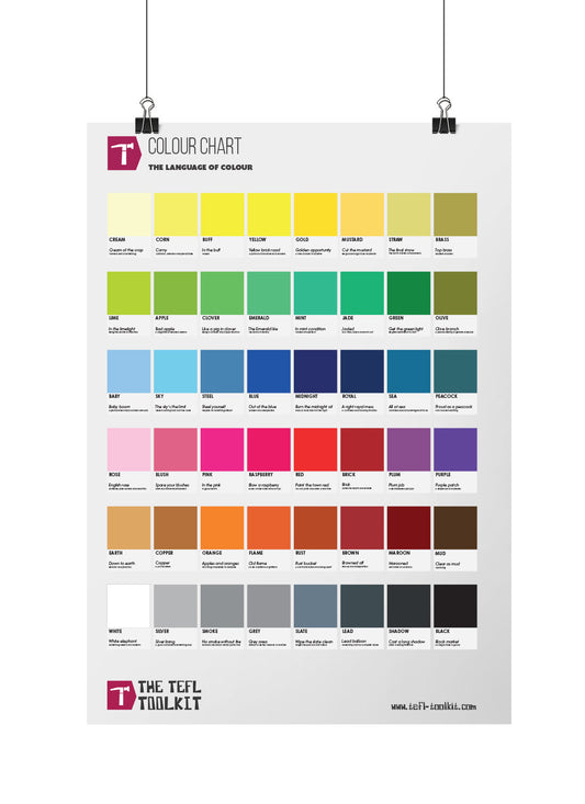 English Colour Chart | Classroom Posters | Virtual Poster - TEFL-Toolkit.com