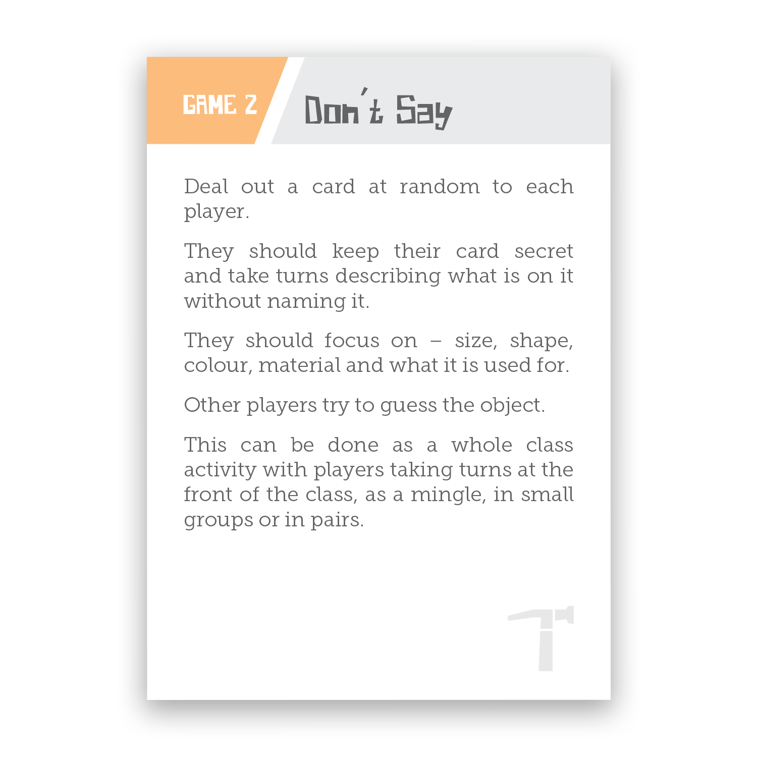 Object Lesson | TEFL Card Games - TEFL-Toolkit.com